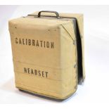 Mid-20th century Government issue radio calibration head set, the rectangular case with central