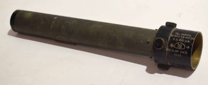 Mid-20th century black finished brass sighting telescope, Tel Sigtg, No 50 x 1.9, NK IS, OS 1015 GA,