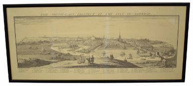 After S & N Buck, 20th century black and white print, "The South East Prospect of the City of