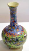 19th century Chinese porcelain baluster vase decorated in polychrome with dragons and flowering