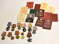 Mixed Lot: comprising 11 various Soviet era Russian medals, together with a quantity of medal