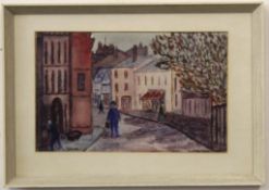 W Johnson, signed watercolour, Street Scene, 20 x 31cm, together with a further watercolour signed R