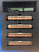 Boxed Dapol N gauge rolling stock set comprising a locomotive together with four LNER
