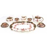 Early 20th century Royal Crown Derby cabaret set comprising serving tray, tea pot, milk jug, sugar