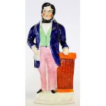 Staffordshire model of James B Rush modelled in typical fashion, 25cm high