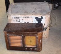 Mid-20th century walnut cased radio, Pilot, "Little Maestro", the veneered rectangular case with