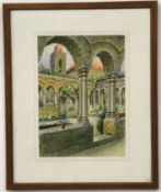 Indistinctly signed pair of watercolours, Mediterranean scenes, 26 x 18cm (2)