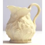 19th century Parian porcelain jug modelled with flowerheads, 7cm high