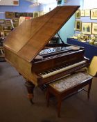 19th century rosewood German cased baby grand piano by C Kemmler & Co of Stuttgart, 178cm long x