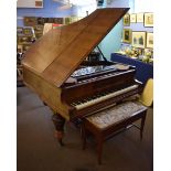 19th century rosewood German cased baby grand piano by C Kemmler & Co of Stuttgart, 178cm long x