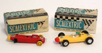 Boxed vintage Scalextric model car, Porsche C86 plus a spare, both boxed