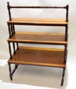 19th century mahogany framed three graduated stepped stand or buffet, with turned column supports