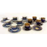 Collection of Royal Worcester coffee cups and saucers comprising five coffee cups and six saucers,