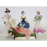 Collection of four Royal Doulton figurines including Repose HN2272, and British Sporting Heritage