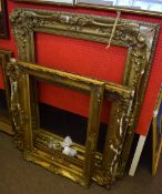 Group of three Victorian and later gilt gesso and moulded picture frames, assorted sizes (3)