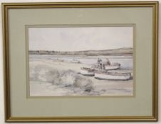 Jason Partner, signed and dated 78/80, two watercolours, "Loading up" and "Norfolk Church", 17 x
