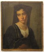 After The Old Master, oil on canvas, Portrait of a lady, 33 x 28cm, unframed