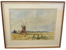 Roy Seville, signed watercolour, Cley Mill, 36 x 49cm