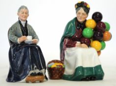 Two Royal Doulton models, one of the Cup of Tea and the other of the Balloon Seller, Cup of Tea 18cm