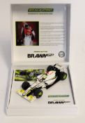 Boxed Scalextric commemorative limited edition Jensen Button Brawn GP Formula 1 car