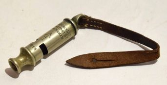 WWI period whistle of cylindrical form, A De Courcy & Co - Frankfort St, Birmingham, marked with a