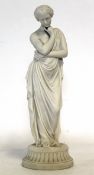 Late 19th century Parian ware model of a classical maiden, 36cm high