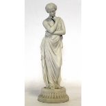 Late 19th century Parian ware model of a classical maiden, 36cm high