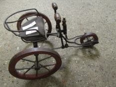 TABLE TOP MINIATURE TRIKE WITH HAND OPERATED PEDALS