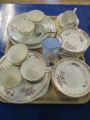 TRAY CONTAINING ROYAL GRAFTON FLORAL DECORATED PART TEA SETS ETC