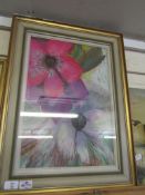 GOOD QUALITY PASTEL OF FLOWERS SIGNED VERSO EDNA MORRIS