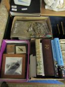 THREE BOXES OF MIXED ORNITHOLOGICAL BOOKS, PICTURES, MAGAZINES ETC