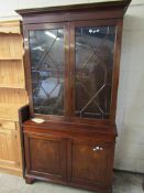 EDWARDIAN ASTRAGAL GLAZED BOOKCASE CABINET