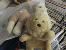 CHAD VALLEY PLUSH LION GLOVE PUPPET TOGETHER WITH A MERRYTHORPE FIGURE OF A CAMEL