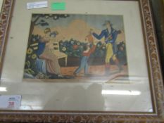 PAIR OF FRAMED 19TH CENTURY PRINTS ENTITLED HAPPINESS AND PERSUASION