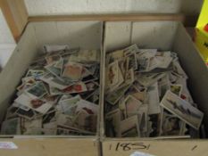 TWO BOXES OF MIXED CIGARETTE CARDS ETC