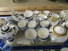 WILLOW PATTERN PART COFFEE WARES, ROYAL DOULTON TEMPTATION TEA WARES (SECONDS) TOGETHER WITH ROYAL