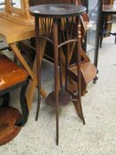 20TH CENTURY CIRCULAR TOP TWO-TIER PLANT STAND WITH SPLAYED LEGS