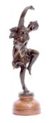 Attributed to Jean de Runcourt, bronze study of a female dancer or athlete in a dancing pose with