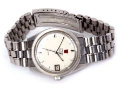 Last quarter of 20th century stainless steel quartz centre seconds calendar wrist watch, Omega "