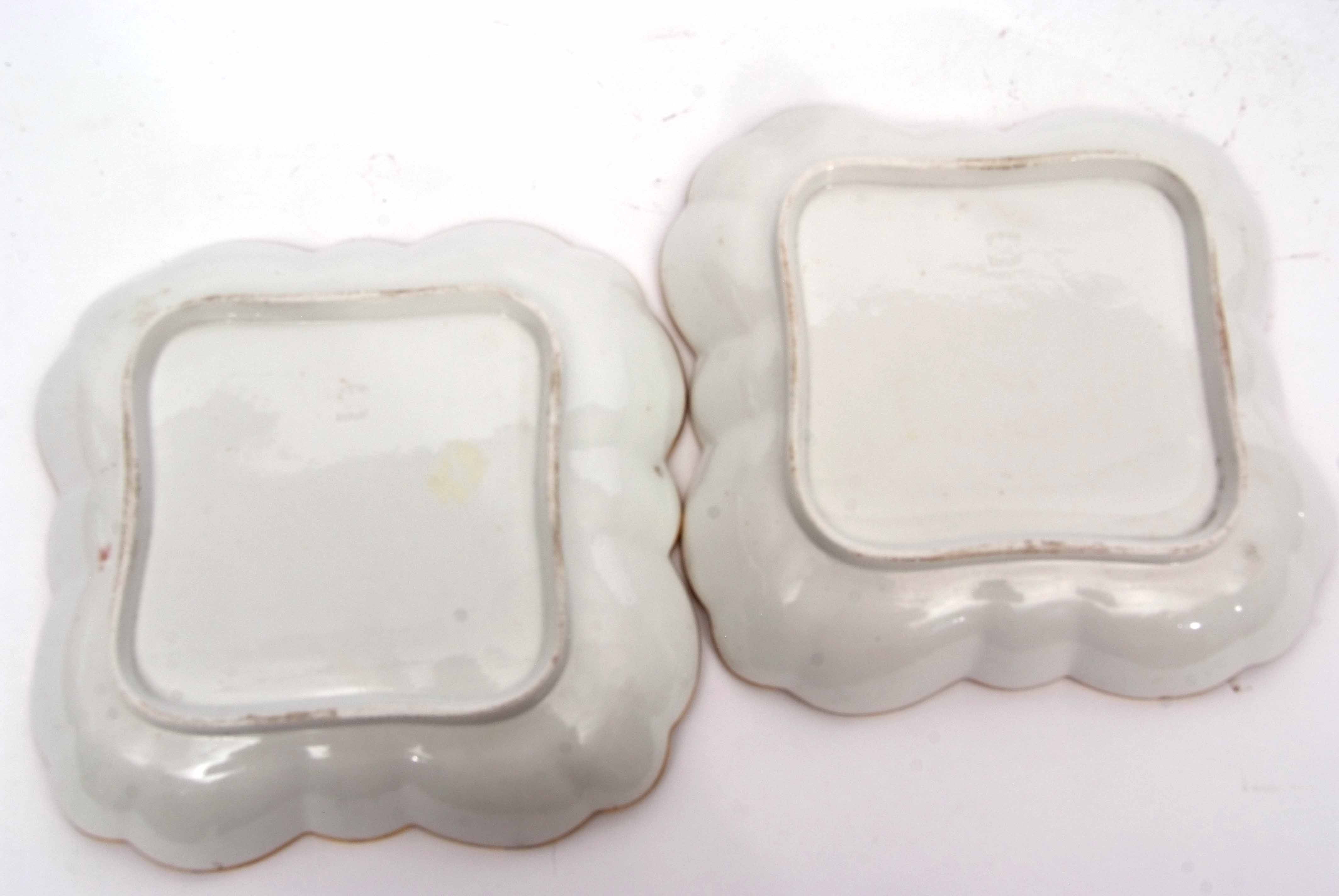 Pair of Worcester Barr Flight & Barr dishes with a gilt scrolling decoration, the centres finely - Image 3 of 3