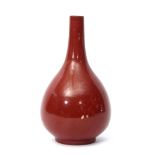 Chinese 19th century porcelain rouge flambe vase, 23cm high