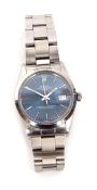 Late 20th century stainless steel centre seconds calendar wrist watch, Rolex, Oyster Perpetual "