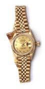 A late 20th century 18K centre seconds calendar wrist watch, Rolex, Oyster Perpetual, "Datejust",