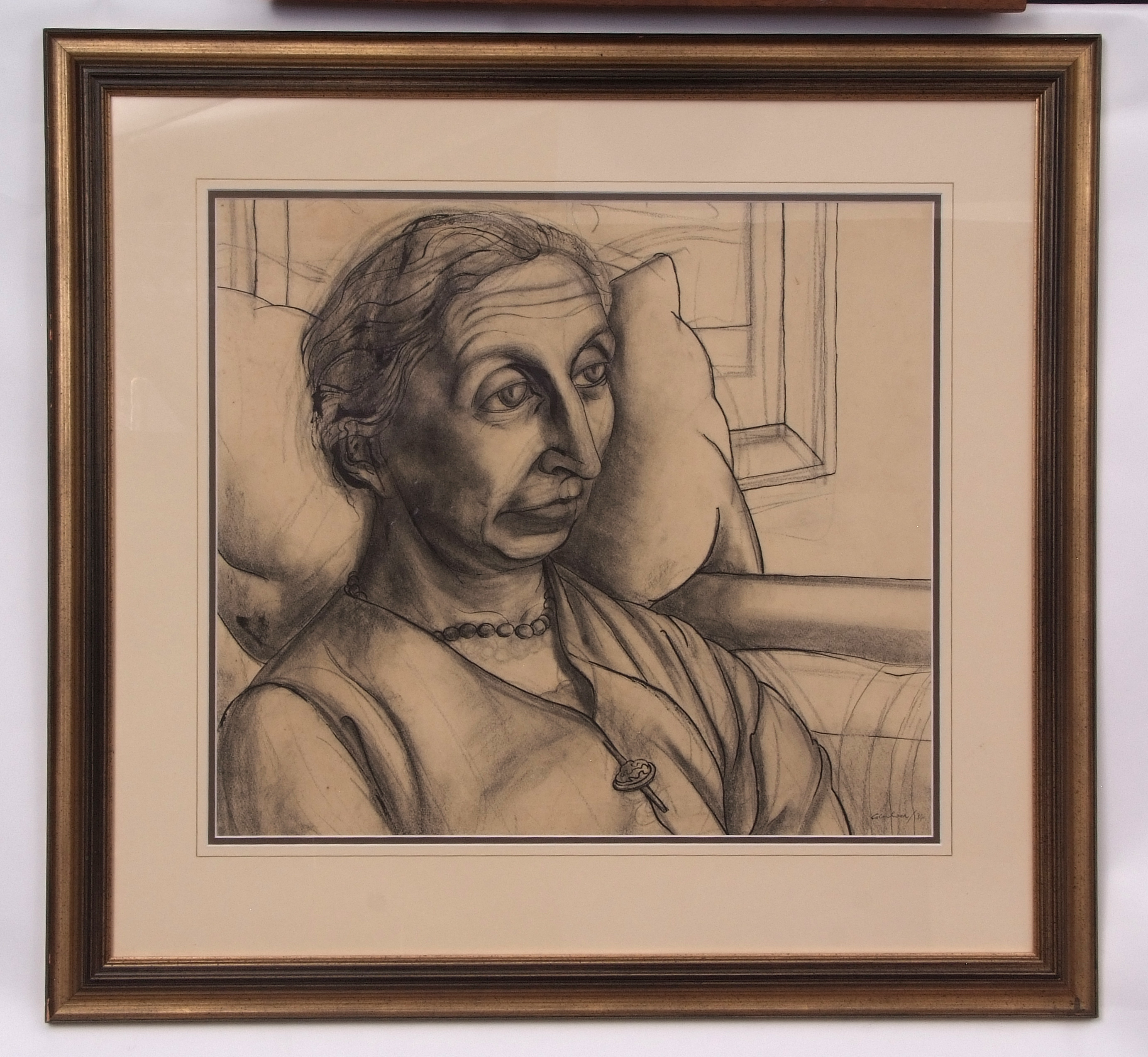 AR Ithell Colquhoun (1906-1988) Portrait of a seated lady, pen, ink, charcoal and wash, signed and - Image 2 of 2