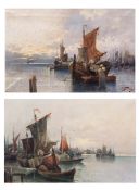 F Sigard (19th century) Italian coastal scenes, pair of oils on canvas, both signed, 46 x 74cm (2)