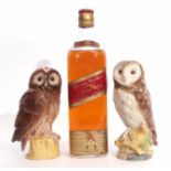 Beswick Tawny Owl small whisky decanter for Whyte & MacKay, 200ml and a further similar Barn Owl