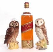 Beswick Tawny Owl small whisky decanter for Whyte & MacKay, 200ml and a further similar Barn Owl