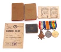 WWI group of three comprising 1914-15 Star, British War Medal and Victory Medal mounted as worn with