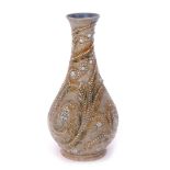 Doulton Lambeth vase circa 1870, designed by George Tinworth, the pear shaped body with an incised