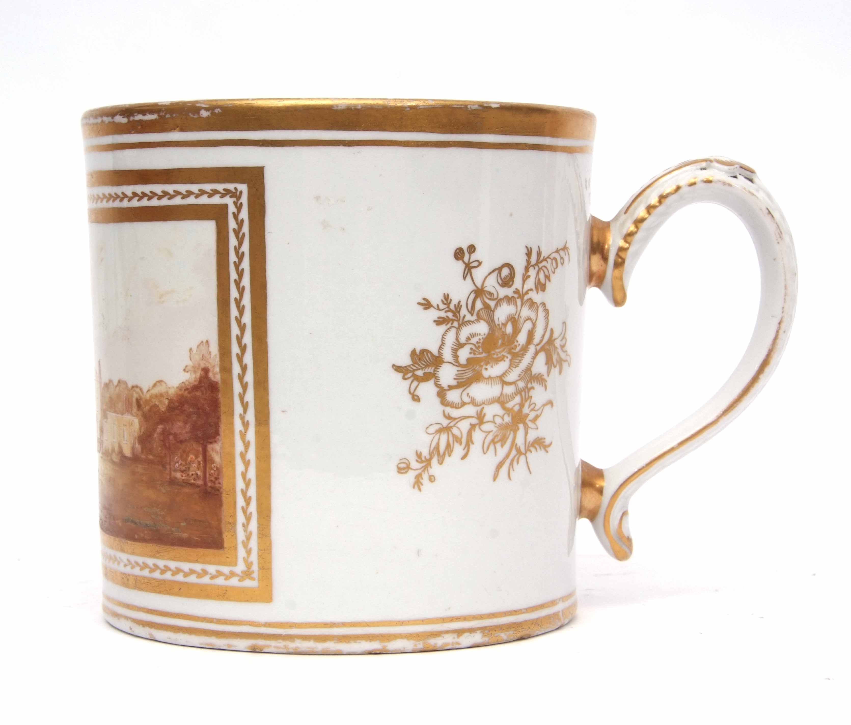 Rare large English porcelain porter mug with Chinese type handle, circa 1800, probably Mansfield, - Image 2 of 5